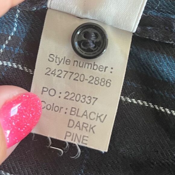 Anthropologie PAIGE Women T Shirt long sleeve Large viscose Button Down plaid - Picture 5 of 11